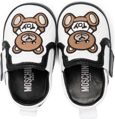 Moschino Kids Sneakers met klittenband Wit