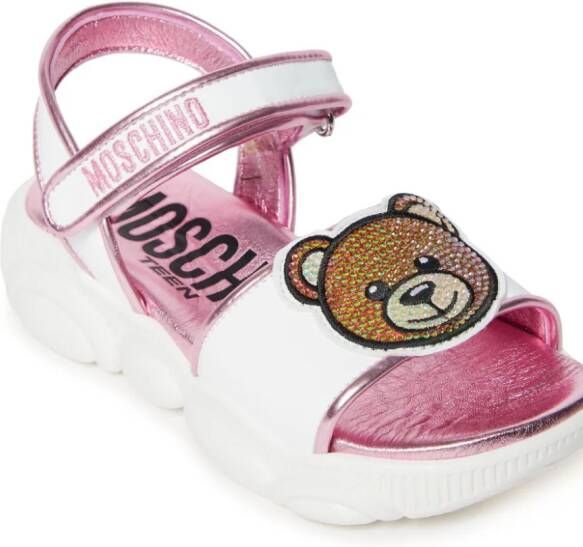 Moschino Kids Leren sandalen Wit