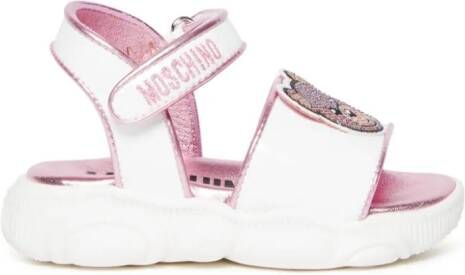 Moschino Kids Leren sandalen Wit