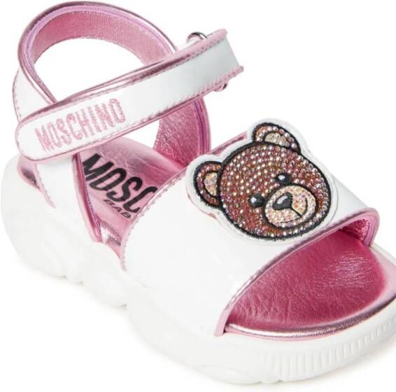 Moschino Kids Leren sandalen Wit