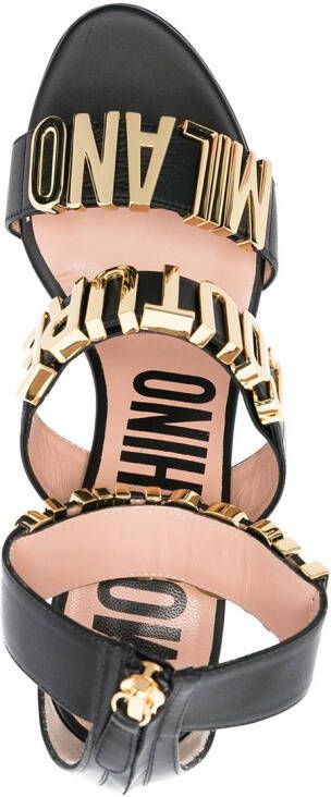 Moschino Leren sandalen Zwart