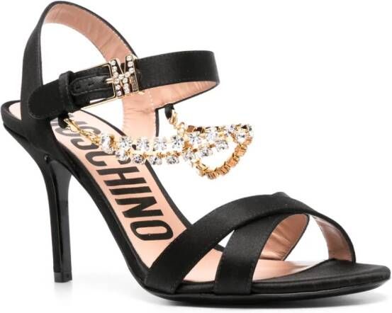 Moschino Leren sandalen Zwart