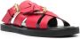 Moschino Leren slippers met gesp Rood - Thumbnail 2