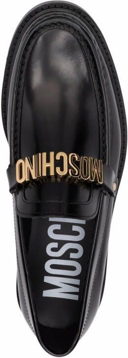 Moschino Loafers met logo Zwart