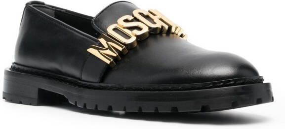 Moschino Loafers met logoplakkaat Zwart