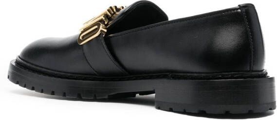 Moschino Loafers met logoplakkaat Zwart