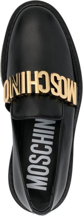 Moschino Loafers met logoplakkaat Zwart