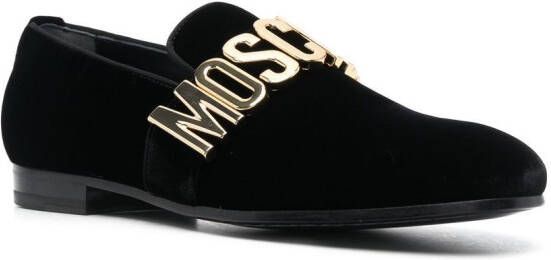 Moschino Loafers met logoplakkaat Zwart