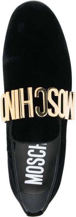 Moschino Loafers met logoplakkaat Zwart