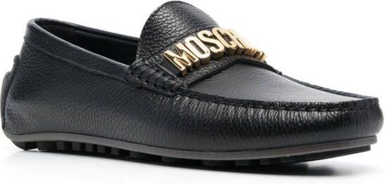 Moschino Loafers met logoplakkaat Zwart