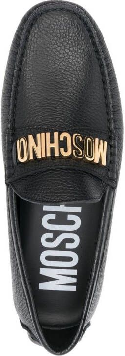 Moschino Loafers met logoplakkaat Zwart