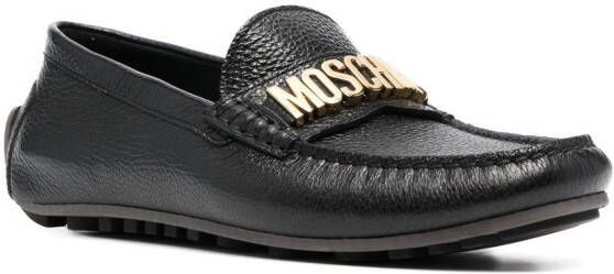 Moschino Loafers met logoplakkaat Zwart