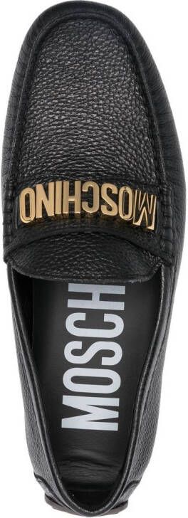 Moschino Loafers met logoplakkaat Zwart