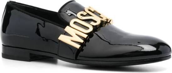 Moschino Loafers met logoplakkaat Zwart