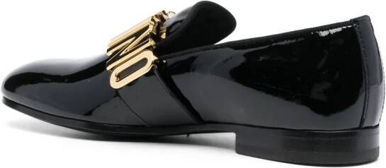 Moschino Loafers met logoplakkaat Zwart