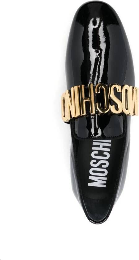 Moschino Loafers met logoplakkaat Zwart