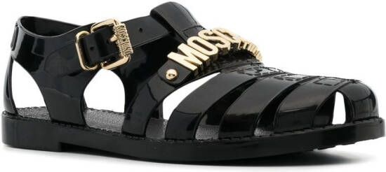 Moschino Sandalen met logoplakkaat Zwart