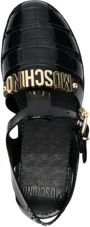 Moschino Sandalen met logoplakkaat Zwart