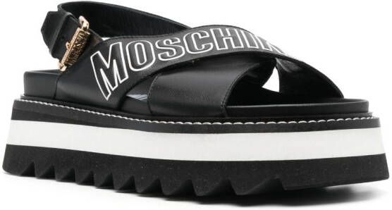 Moschino Sandalen met plateauzool Zwart