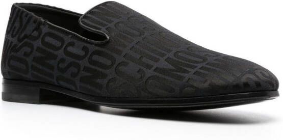 Moschino Loafers met logoprint Zwart