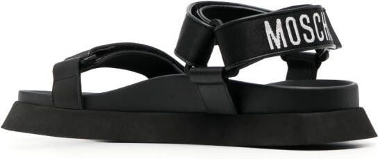 Moschino Sandalen met logoband Zwart