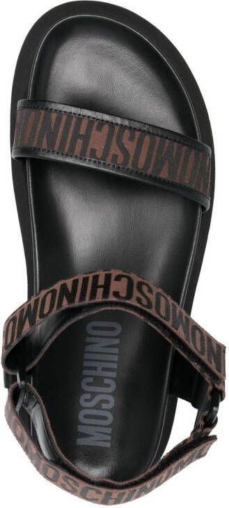 Moschino Sandalen met logo jacquard Bruin