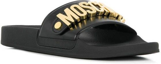 Moschino sandalen met logo Zwart