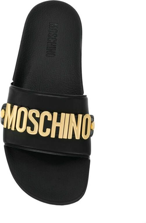 Moschino sandalen met logo Zwart