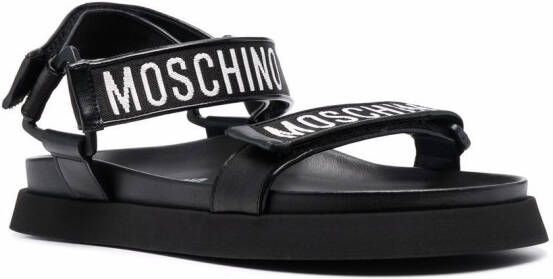 Moschino Sandalen met logoband Zwart