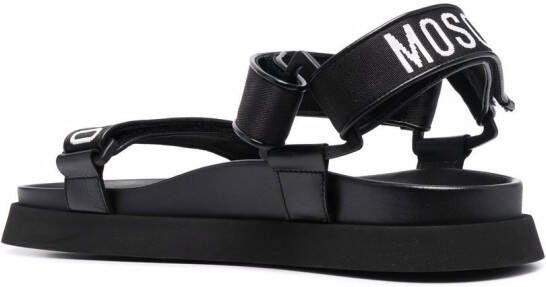 Moschino Sandalen met logoband Zwart