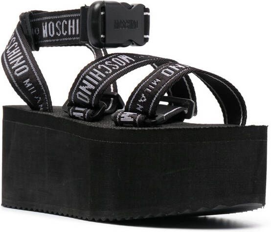 Moschino Sandalen met logobandje Zwart