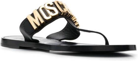 Moschino Sandalen met logoplakkaat Zwart