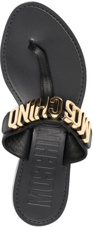 Moschino Sandalen met logoplakkaat Zwart