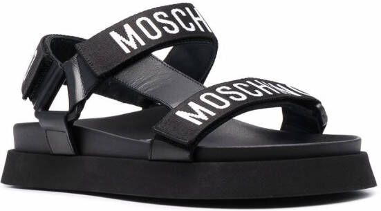 Moschino Sandalen met logoprint Zwart