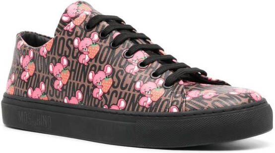 Moschino Sneakers met logoprint Bruin