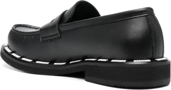 Moschino Loafers met gestikt detail Zwart