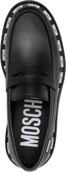 Moschino Loafers met gestikt detail Zwart