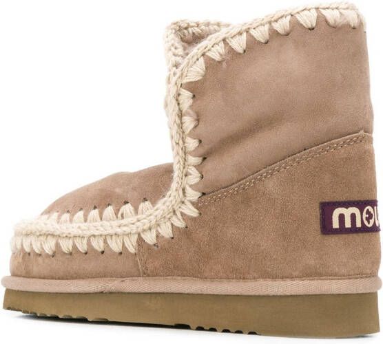 Mou Eskimo laarzen met stiksel afwerking Beige