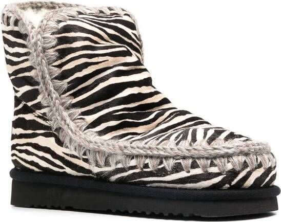 Mou Eskimo laarzen met zebraprint Zwart