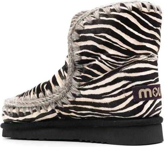 Mou Eskimo laarzen met zebraprint Zwart