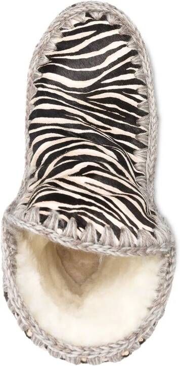 Mou Eskimo laarzen met zebraprint Zwart