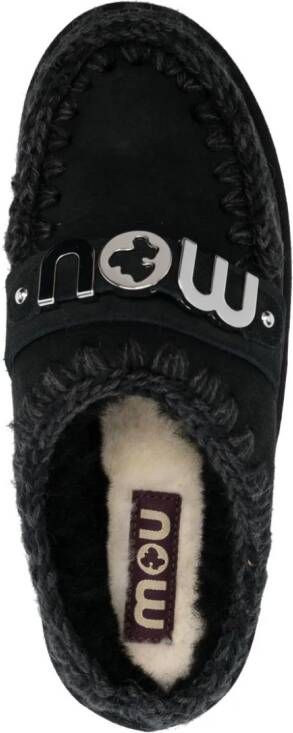 Mou Slippers met logo Zwart