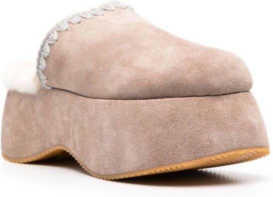 Mou Slippers met plateauzool Beige