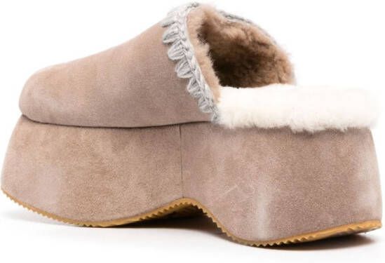 Mou Slippers met plateauzool Beige