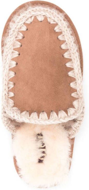 Mou Slippers met stikseldetail Bruin