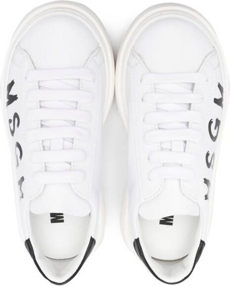 MSGM Kids Sneakers met logoprint Wit