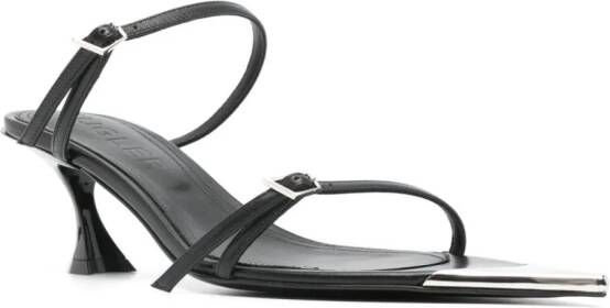 Mugler Leren sandalen 55 mm Zwart