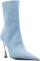 Mugler 95 mm denim enkellaarzen Blauw - Thumbnail 2