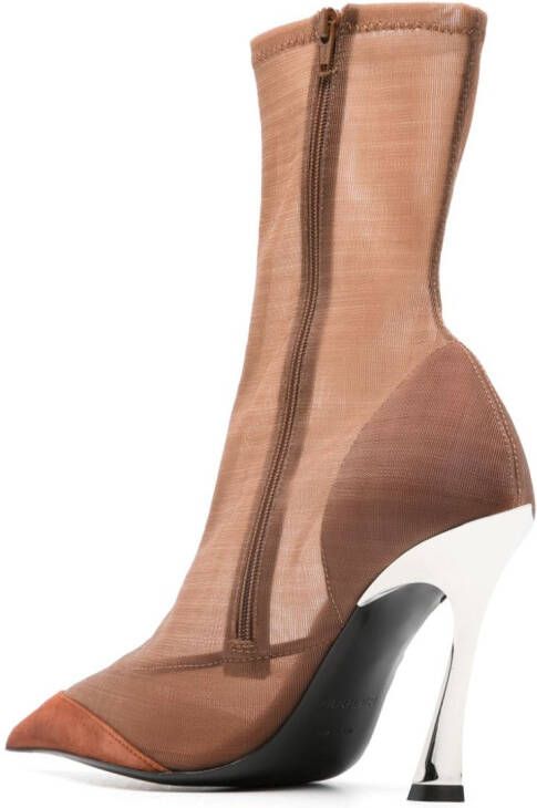 Mugler 95 mm laarzen met mesh Beige