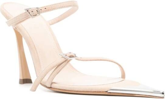 Mugler Suède sandalen 95 mm Beige